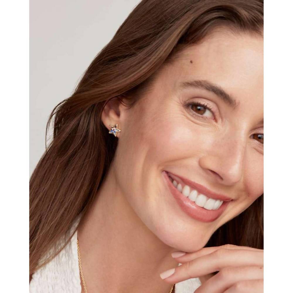 NEW KENDRA SCOTT women's cassidy stud earring in yellow gold - Picture 4 of 4